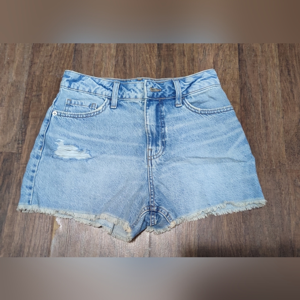 No Boundaries Light Blue Distressed Denim Cutoff Shorts